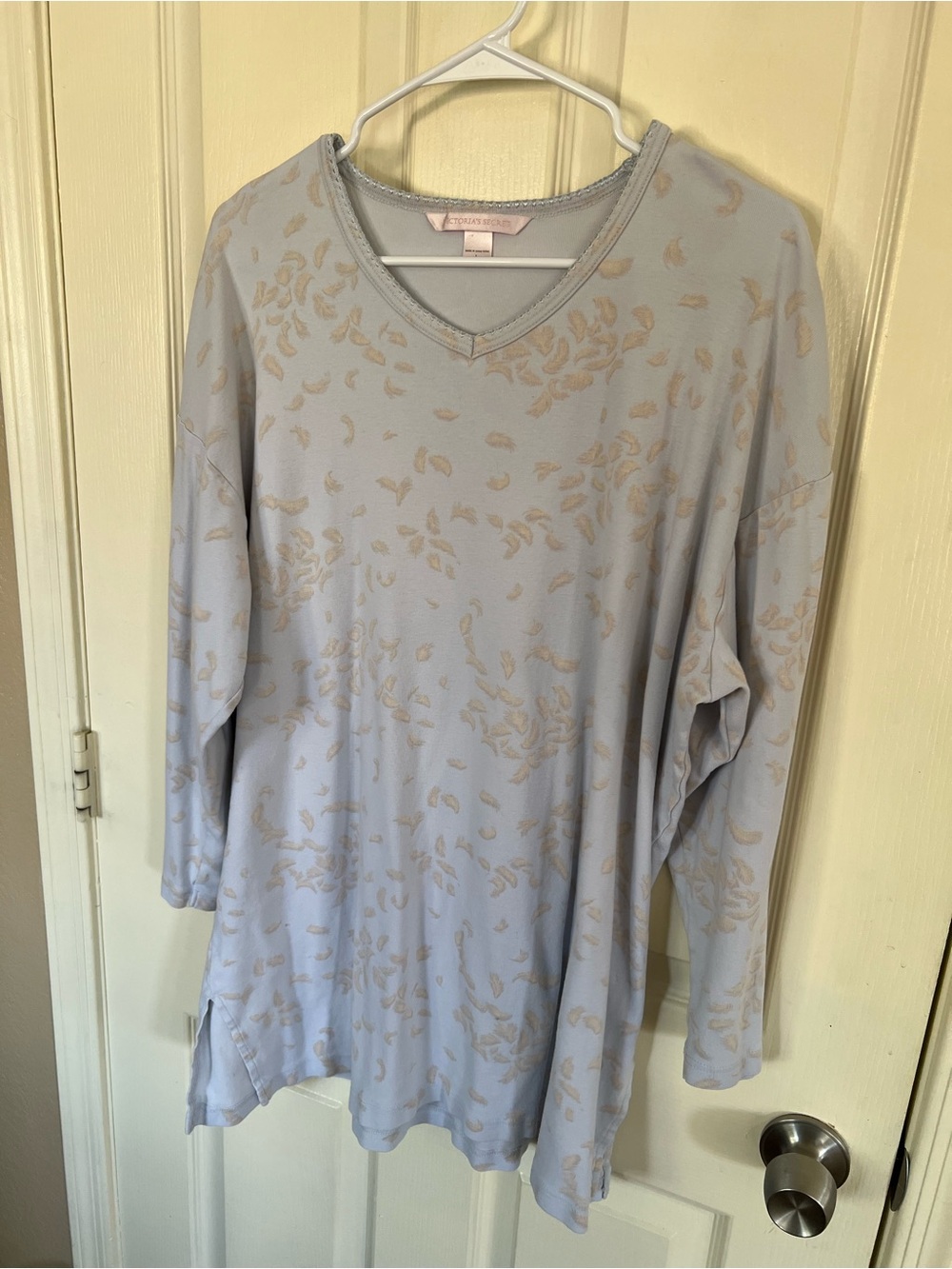 Vintage Victoria’s Secret Blue Floral 100% Cotton Sleep Shirt Nightgown L - Picture 6 of 11